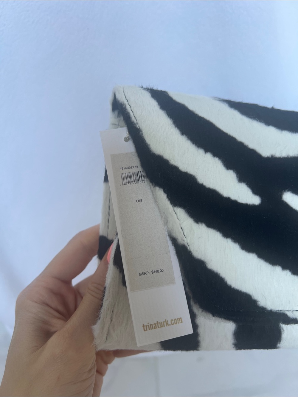 Trina Turk Zebra Print Clutch in Black & White NWT - Picture 2 of 6